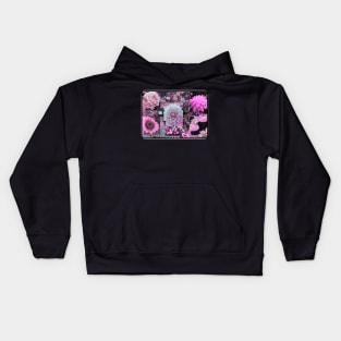 Pink Flowers Collage Kids Hoodie